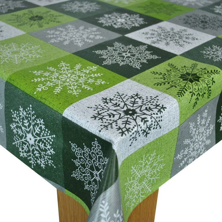 Crystal Green Vinyl Oilcloth Tablecloth Wipe Clean Tablecloths