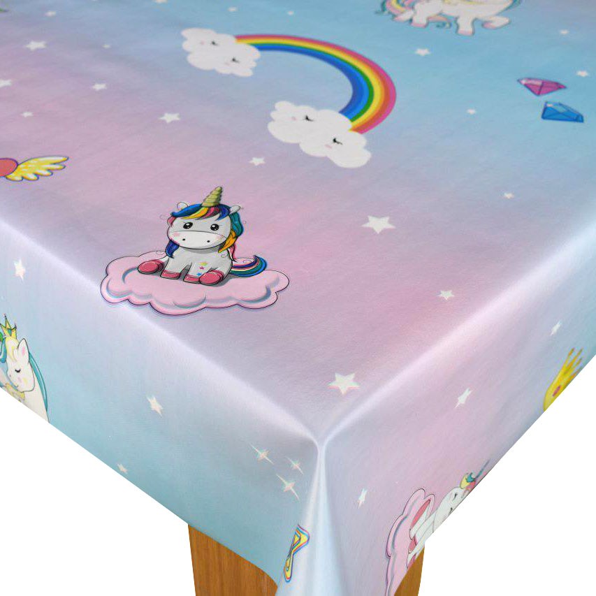 Unicorn Vinyl Oilcloth Tablecloth Wipe Clean Tablecloths Table