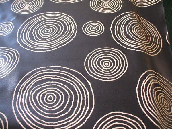Nairobi Swirl Brown Vinyl Oilcloth Tablecloth