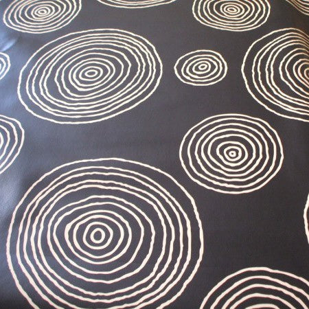 Nairobi Swirl Brown Vinyl Oilcloth Tablecloth