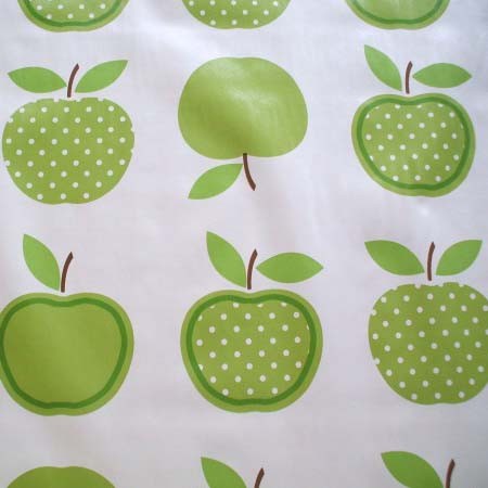 Dotty Green Apples Vinyl Tablecloth
