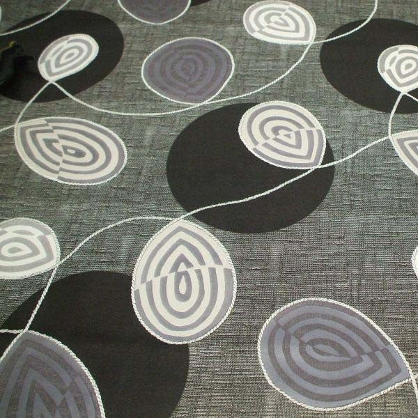 Square Wipe Clean Tablecloth Vinyl PVC 140cm x 140cm Detroit Black and Grey