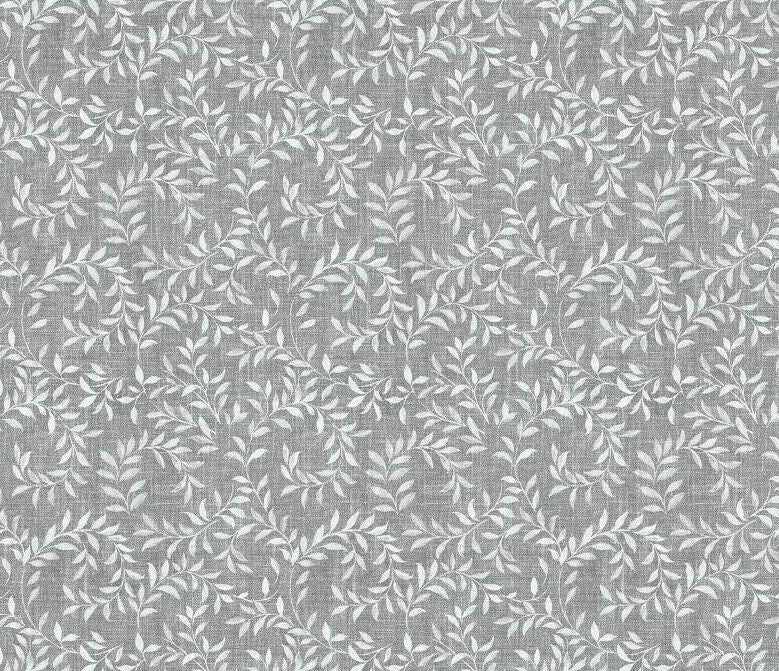 Willow Leaves Grey Vinyl Oilcloth Tablecloth