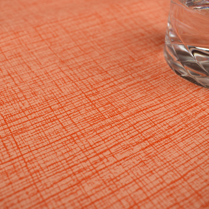 Burnt Orange Linen Look Vinyl Oilcloth Tablecloth
