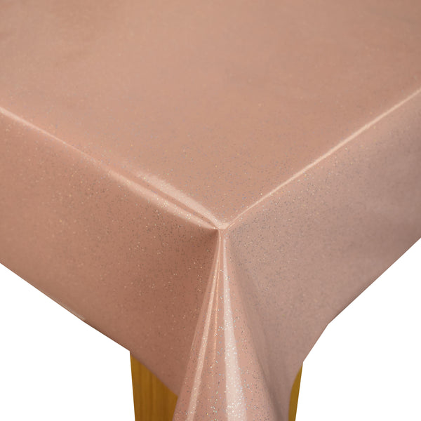 Pink Glitter Vinyl Oilcloth Tablecloth