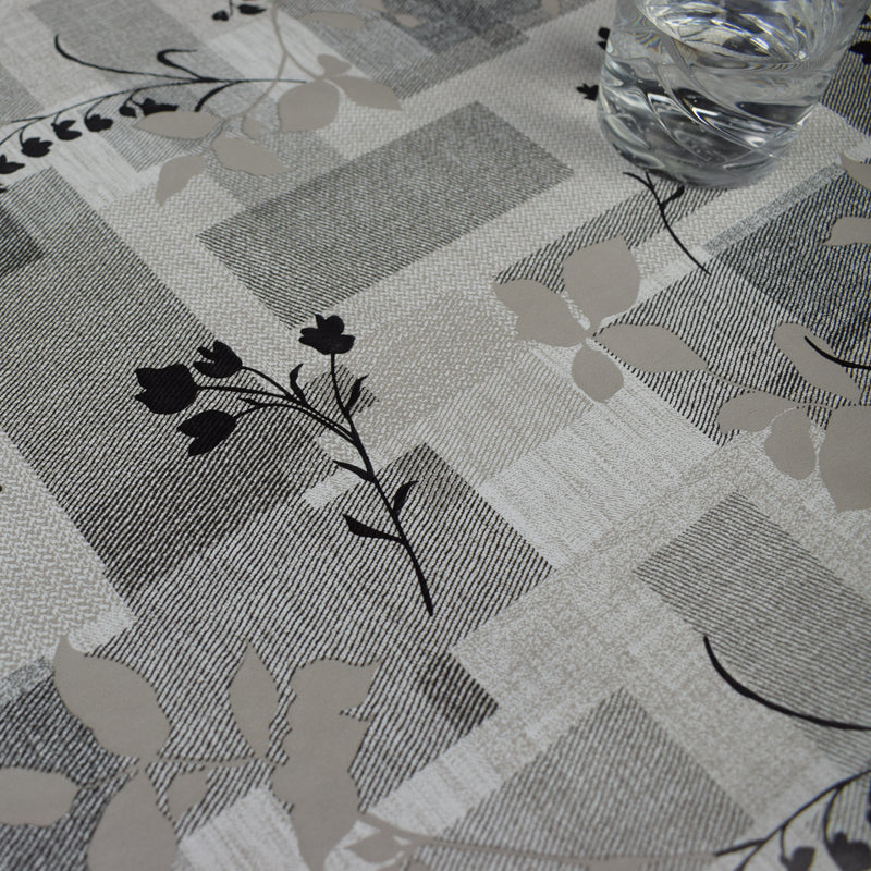 Bella Grey Vinyl Oilcloth Tablecloth