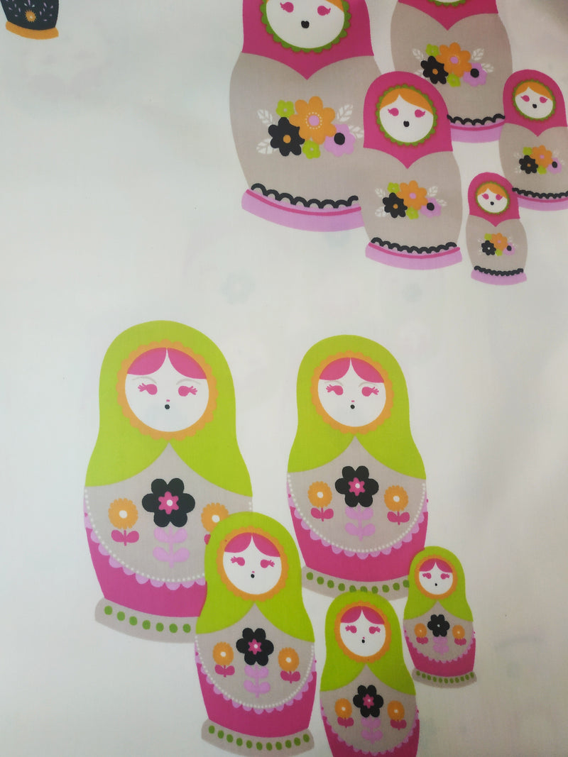 Babushka  Russian Dolls  Cotton Oilcloth Tablecloth 135cm x 200cm by Chess designs