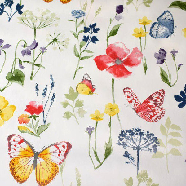 Spring  Butterfly Meadow  Bright Vinyl Oilcloth Tablecloth