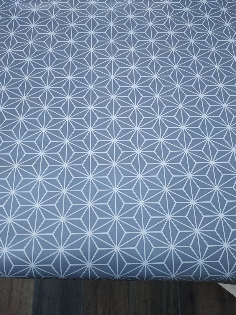 Grey Diamond Geometric  PVC Vinyl Tablecloth 20 Metres x 140cm