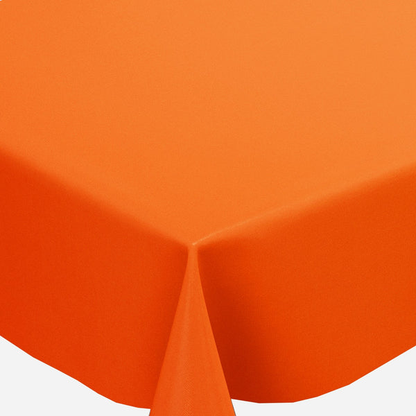 Sunset Orange Plain Vinyl Oilcloth Tablecloth