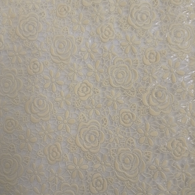 Floral Cream PVC Lace Vinyl Oilcloth Tablecloth