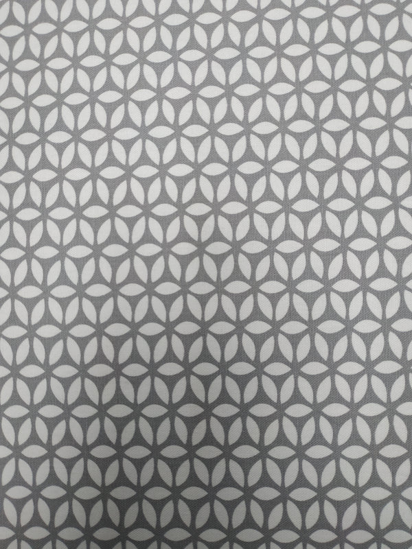 Geo Geometric Grey Cotton Oilcloth Tablecloth by Clarke and Clarke  120cm x 132cm - Warehouse Clearance