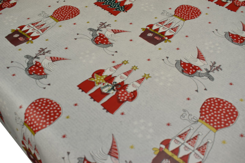 Santa Lapland Silver Grey Vinyl Oilcloth Tablecloth