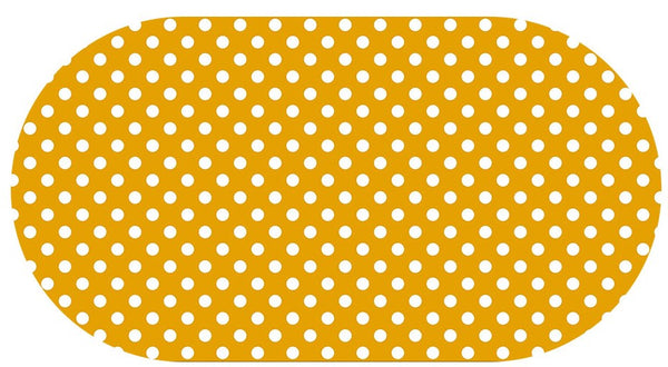 Oval Wipe Clean Tablecloth Vinyl PVC 180cm x 140cm Mustard Ochre Smartie Spot