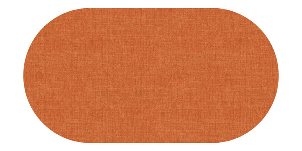 Oval Orange  Linen Look Wipe Clean PVC Vinyl Tablecloth  180cm x 140cm
