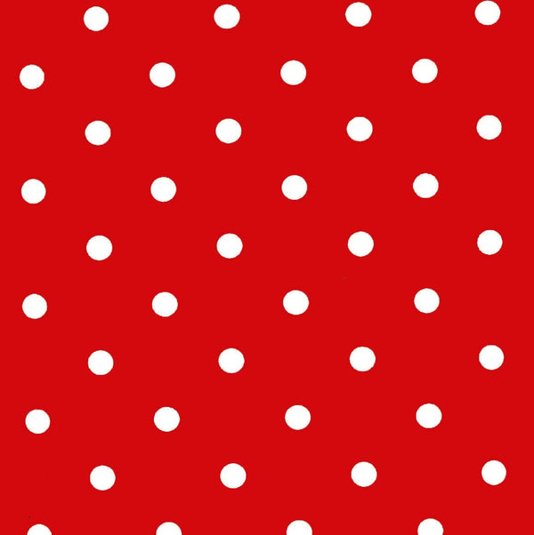 Red & White Spot  Vinyl Oilcloth Tablecloth ce1