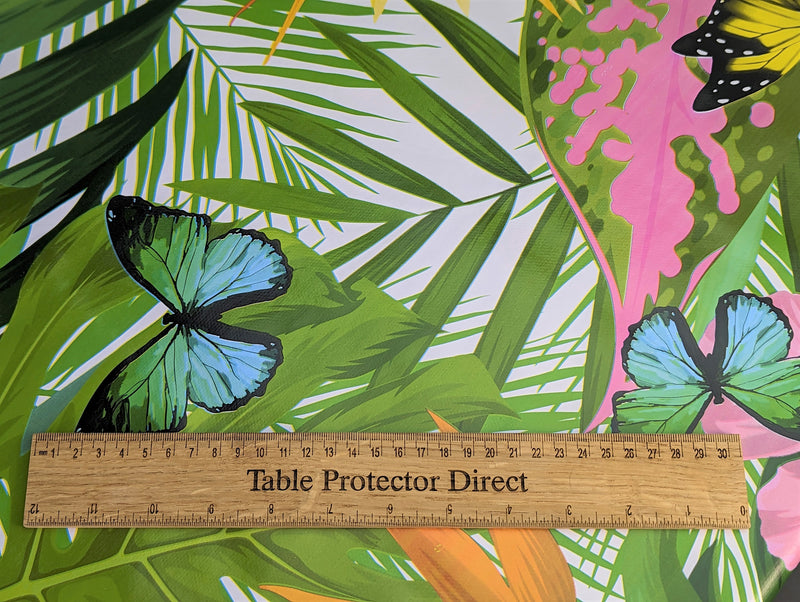 Tropical Rainforest Butterfly Multi Vinyl Tablecloth