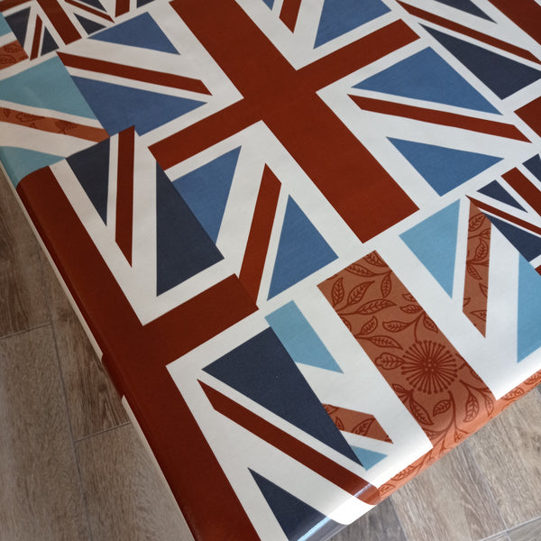 Union Jack Flag Oilcloth Tablecloth 200cm x 132cm - Warehouse Clearance