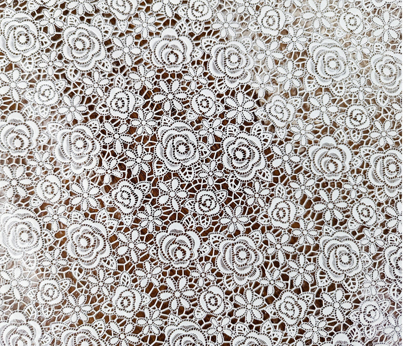 Floral White PVC Lace Vinyl Oilcloth Tablecloth