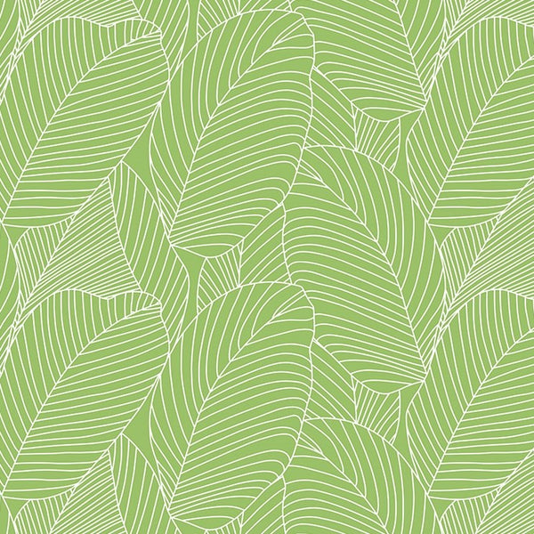 Rainforest Leaves Green Vinyl Oilcloth Tablecloth