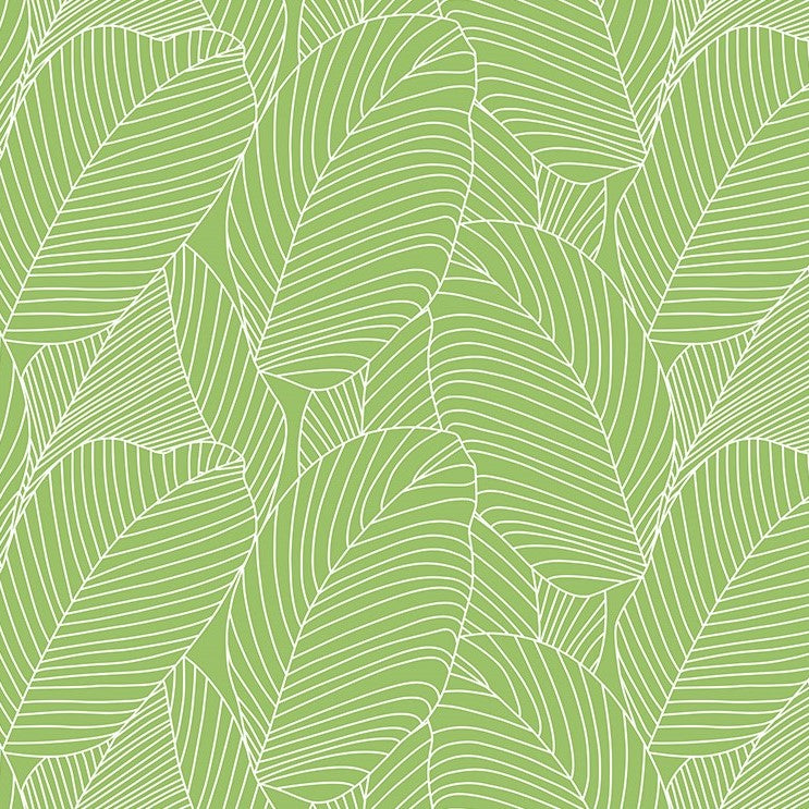 Rainforest Leaves Green Vinyl Oilcloth Tablecloth