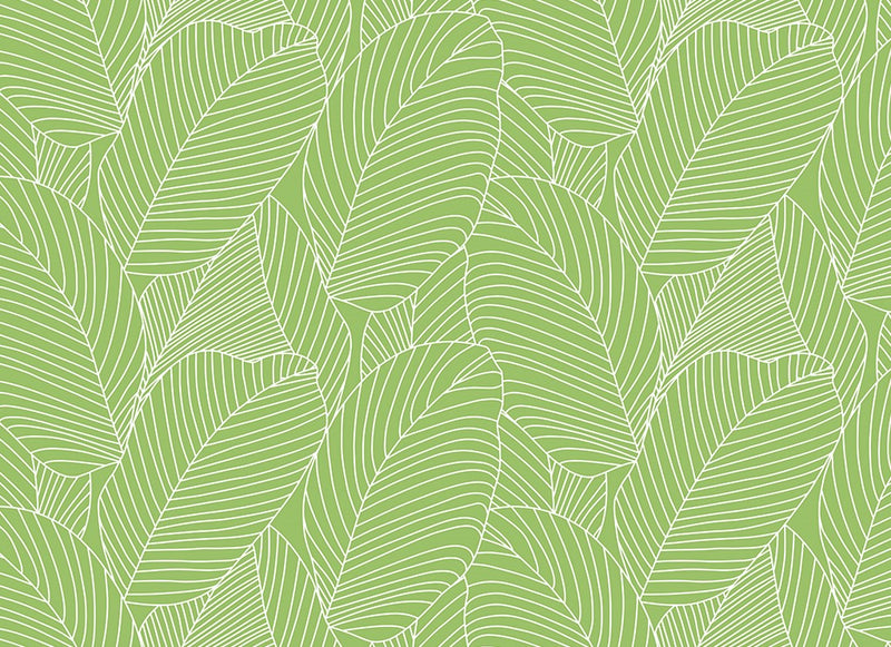 Rainforest Leaves Green Vinyl Oilcloth Tablecloth