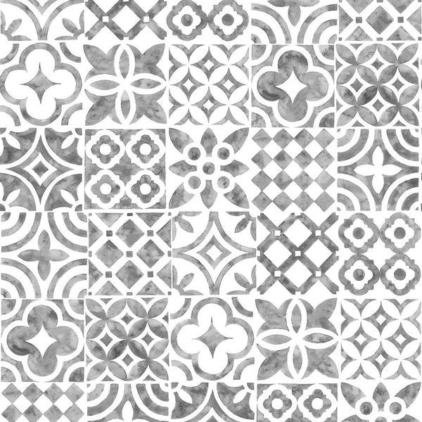 Seville Tiles Grey Tex Vinyl Oilcloth Tablecloth