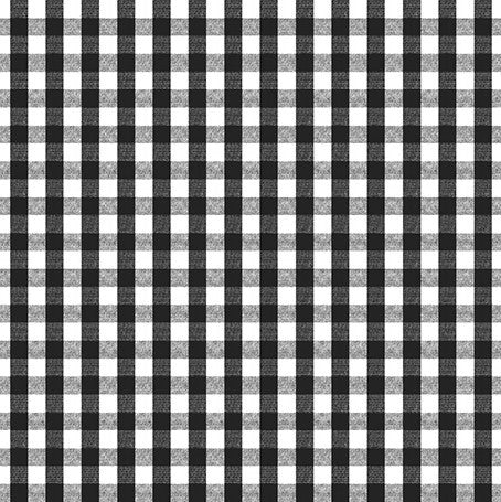 Black Medium Gingham Check  PVC Vinyl Tablecloth Roll 20 Metres x 140cm Full Roll