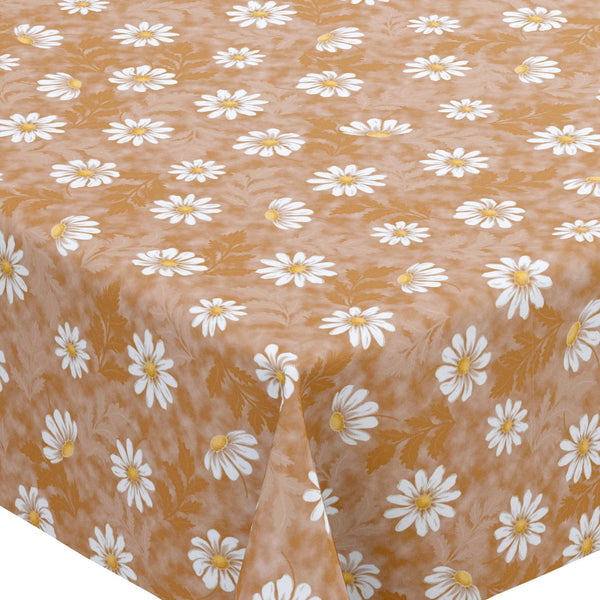 Daisy Beige PVC Tablecloth 20 Metres Roll