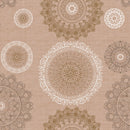 Mandala Beige and Gold  PVC Vinyl Tablecloth 20 Metres