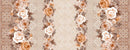 Beige and Peach Rose Border Design PVC Tablecloth 20 Metres Roll