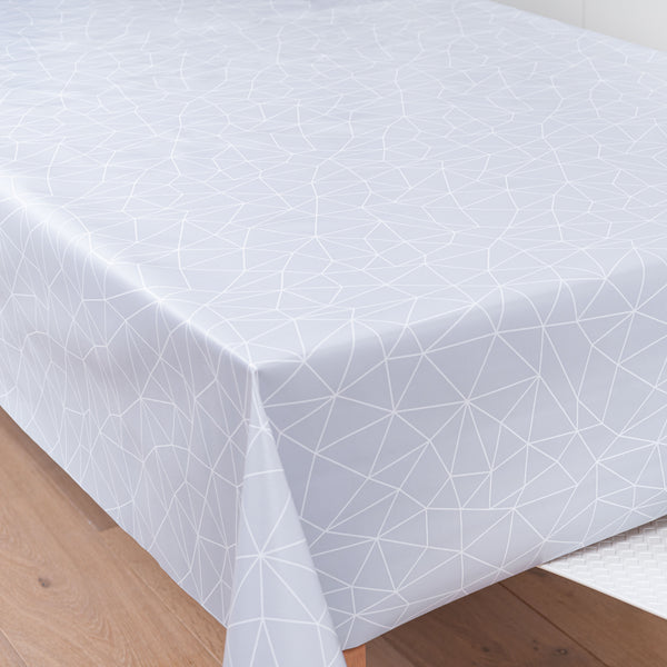 Crackle Grey PVC Vinyl Wipe Clean Tablecloth  120cm x 140cm Warehouse Clearance