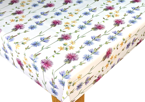 Scotch Thistle Purple Lilac PVC Vinyl Tablecloth 20 Metres Roll