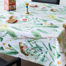 Leopard Jungle Flowers Vinyl Oilcloth Tablecloth