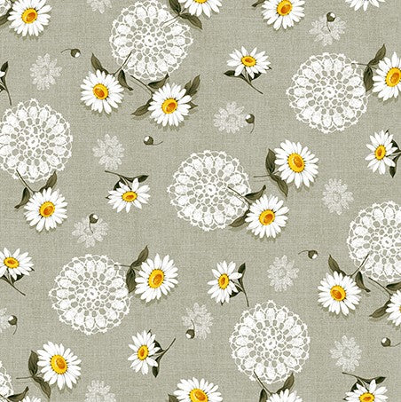 Daisy Doily Green  PVC Vinyl Wipe Clean Tablecloth  210cm x 140cm Warehouse Clearance