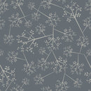 Slate with Silver Tree Branches Vinyl Oilcloth Tablecloth