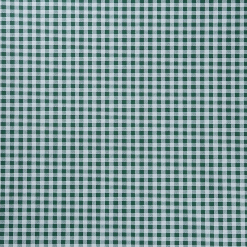 Small Green Gingham Check Vinyl Oilcloth Tablecloth