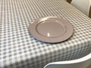 Small Check Taupe Vinyl Oilcloth Tablecloth