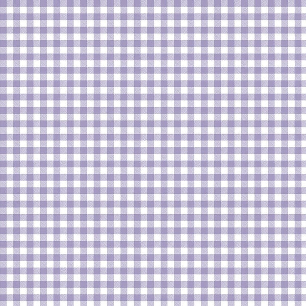 Lilac Gingham Small Vinyl Oilcloth Tablecloth