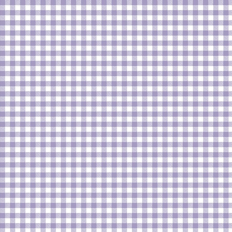 Lilac Gingham Small Vinyl Oilcloth Tablecloth