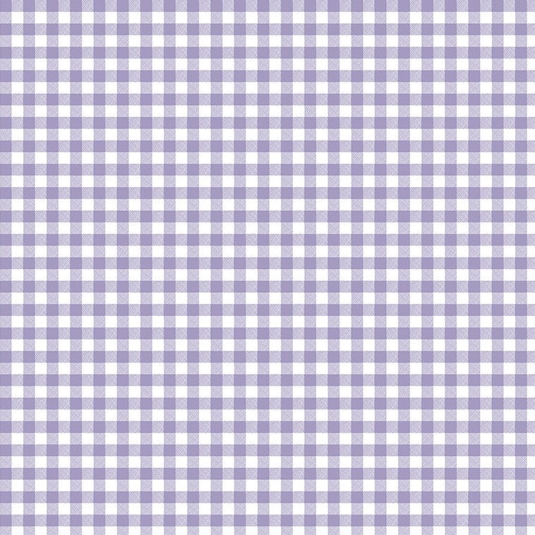 Lilac Gingham Small Vinyl Oilcloth Tablecloth