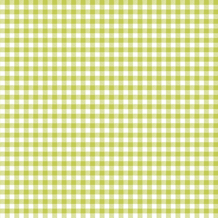 Small Lime Green Gingham Vinyl Oilcloth Tablecloth