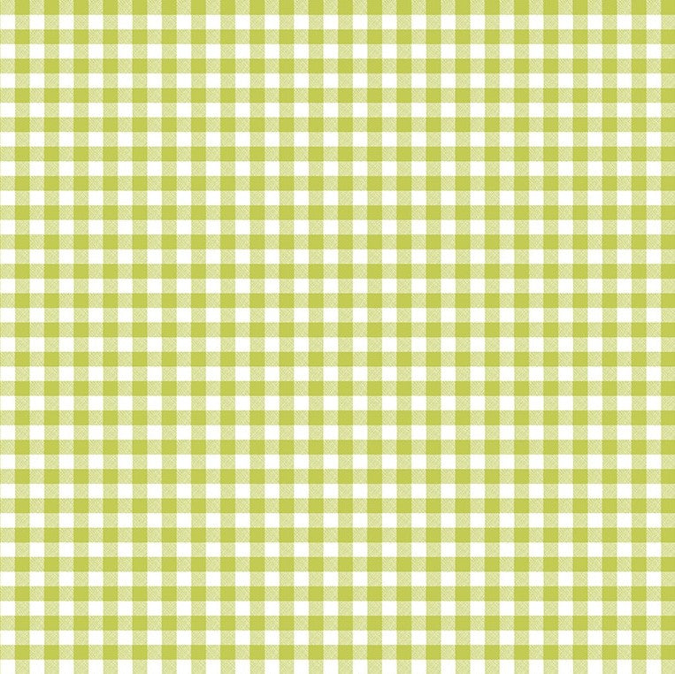 Small Lime Green Gingham Vinyl Oilcloth Tablecloth