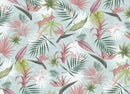 Tropical Bird Paradise Mauve PVC Vinyl Wipe Clean Tablecloth  150cm x 140cm Warehouse Clearance
