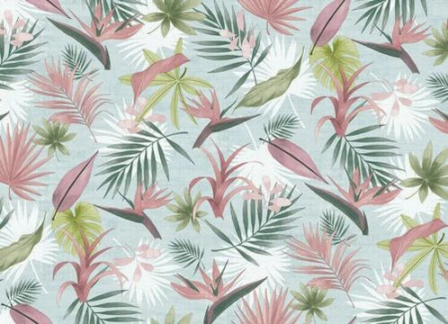 Tropical Bird Paradise Mauve PVC Vinyl Wipe Clean Tablecloth  150cm x 140cm Warehouse Clearance