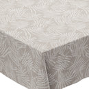 Olivia Taupe Palm Leaves PVC Vinyl Wipe Clean Tablecloth  130cm x 140cm Warehouse Clearance