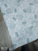 Tropical Leaves Pineapple Beige Green Linen Effect PVC Vinyl Tablecloth Roll 20 Metres x 140cm