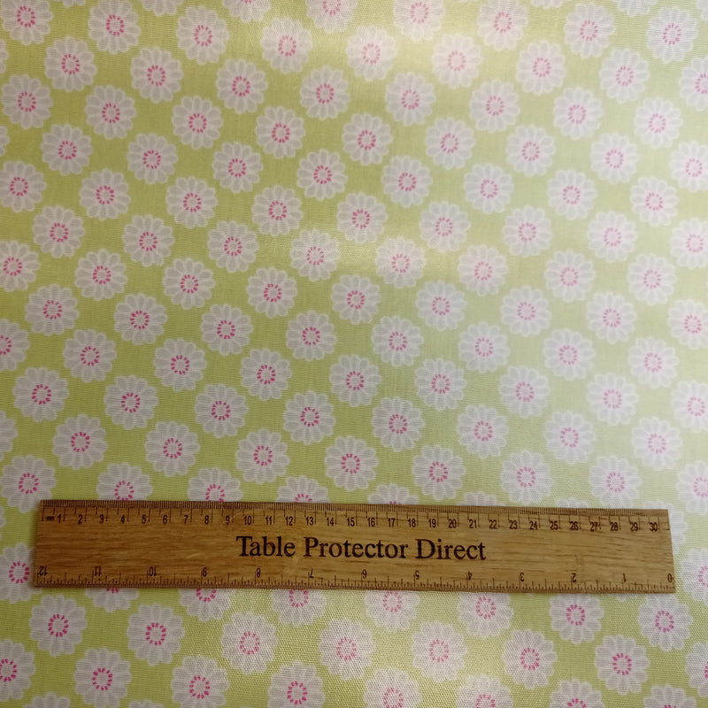 Daisy Lime Green Oilcloth Tablecloth by Clarke and Clarke