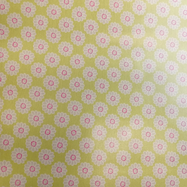 Daisy Lime Green Oilcloth Tablecloth by Clarke and Clarke