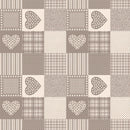 Natural Love Heart Squares PVC Vinyl Wipe Clean Tablecloth